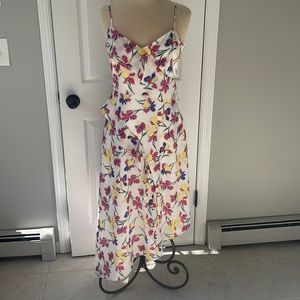Banana Republic Asymmetric Floral Spaghetti Strap Summer Dress